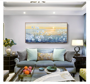 Quadro Incorniciato Tramonto Sull'Oceano Blu, Stampa su Tela Astratta con Paesaggio Costiero, Immagine di Alba con Cielo Giallo-Arancio, Stampa su Tela di Paesaggio Marino Naturale - Product Image 3