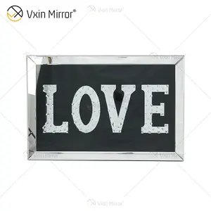 VXin WXMA-23 Home Decor glass frame Mirrored LOVE wall Art Crystal porcelain painting mirror wall art