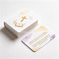 Cartes d'affirmation biblique chrétienne personnalisées OEM, cartes flash inspirantes de prière chrétienne de haute qualité
