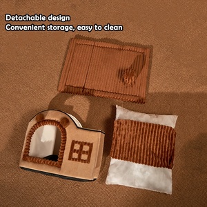 Casa de gatos para interiores y exteriores, casa de perro pequeña de lujo, cálida, extraíble, lavable, <span class=keywords><strong>cueva</strong></span> para perro y gato, grande, Invierno - Product Image 5