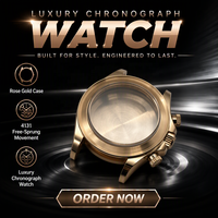 Luxuriöse Roségold Chronograph Uhr 4131 Freilaufregler-Uhrwerk Herren Automatische Mechanische Business Casual Uhr