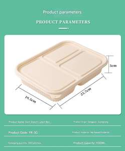 Contenedores Biodegradables para Comida para Llevar, de 3 y 5 Compartimentos, Desechables y Rápidos - Product Image 3