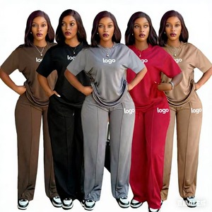 Pantalones Anchos de Algodón y Elastano para <span class=keywords><strong>Mujer</strong></span>, Estilo Europeo Americano, Novedad de Primavera-Verano, Moda Casual Elegante - Product Image 2