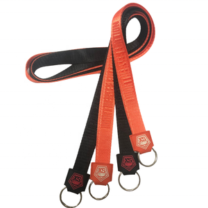 Custom Logo High Quality Thick Nylon Woven Lanyard With Metal Buckle