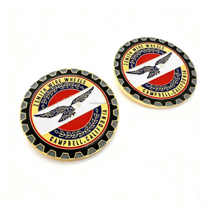 Trong Kho Giá thấp Zenith dây bánh xe-<span class=keywords><strong>campbell</strong></span> California kim loại mảng bám Electroplated men huy hiệu bán buôn - Product Image 5