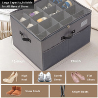 Boîte de rangement pour chaussures en tissu non tissé pliable grande capacité avec fermeture éclair pour sous le lit – Vente en gros Amz