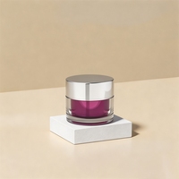 Pot cosmétique en plastique acrylique à double paroi de 50 ml avec couvercle à vis pour crème pour les yeux et crème pour le visage