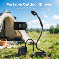 Douche de camping électrique portable avec affichage numérique, pompe de douche étanche rechargeable USB 8000 mAh pour la maison, les voyages et le nettoyage en extérieur
