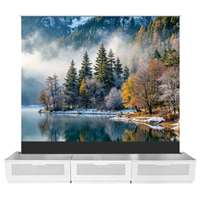 Meuble TV intelligent OEM 100-120 pouces pour téléviseur laser ALR motorisé à écran rétractable au sol UST, format 16:9 intégré