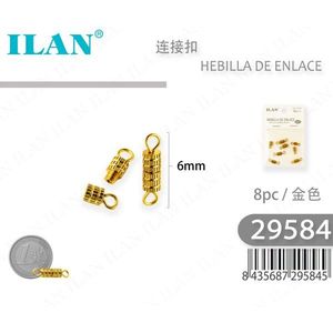 Connettore per Gioielli Ilan Link Buckle 6mm Colore Oro 8 Pezzi - Product Image 1
