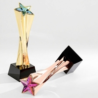 Trophée personnalisé en métal et résine en forme d'étoile pour la reconnaissance des réalisations d'entreprise, coupe de reconnaissance pour les employés et les concours