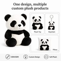 Peluche Panda Assis Personnalisé, Adorable Ours en Peluche Dessin Animé, Doux et Moelleux, Idéal Cadeau de Fêtes et Décoration Maison, Faible MOQ, OEM ODM