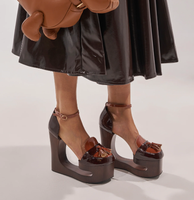 Sandales de luxe pour femmes, nouvelle mode, design de talon original, à bride cheville et plateforme