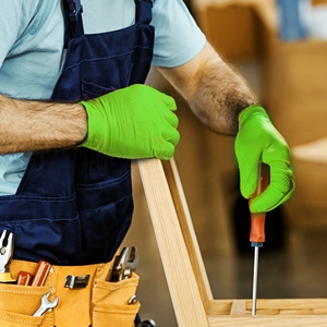 ISO 13485 Green 8Mil Medical Gloves Sterile Powder Free for Surgical Instrument Cleaning Disposable Diamond Grip - Product Image 5