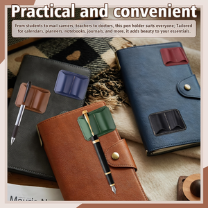Portapenne Portatile a Doppio Scomparto in Pelle PU con Clip in Metallo, Custodia Rimovibile per Penna da Quaderno per Planner, per Dottori, Studenti, Postini - Product Image 3