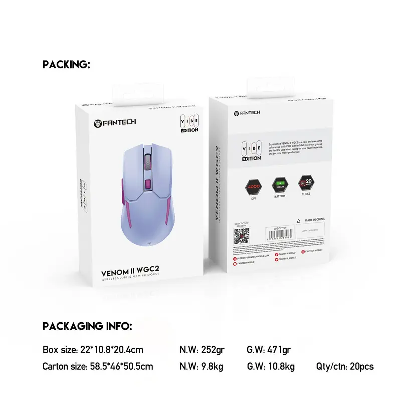 Mouse Gaming nirkabel ergonomis, Mouse komputer dapat diisi ulang 6D 7200DPI lampu latar RGB sarang lebah