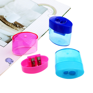 BECOL, venta al por mayor, sacapuntas manuales coloridos para estudiantes, Sacapuntas de plástico de doble agujero con forma ovalada creativa para la escuela - Product Image 4