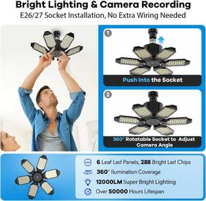 مصباح علوي قابل للتشوه ، ورشة عمل ضوء علوي ، مصباح قابل للطي ، كاميرا مراقبة أمنية واي فاي - Product Image 3