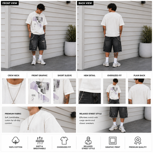 T-Shirt Oversize OEM in Cotone 100% da 240gsm, Senza Motivi, per Uomo - Product Image 3