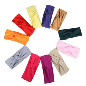 Bandeaux de couleur unie, bandeaux de cheveux de sport colorés et élastiques pour femmes, vente en gros
