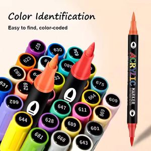 ปากกาสีอะคริลิคแบบหัวคู่ 168 สี สำหรับศิลปิน งาน DIY บนผ้าใบ ไม้ หิน งานฝีมือ หมึกสูตรแอลกอฮอล์/น้ำ แห้งเร็ว กันน้ำ - Product Image 2