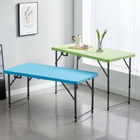 Table élévatrice pliante populaire Portable facile à transporter Rectangle blanc pique-nique en plein air en plastique pour enfants et adultes