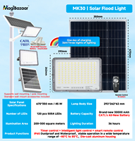 Reflector LED Solar para Exteriores de 200W, IP67 Impermeable, Luz Diurna de 6000K, Garantía de 5 Años, para Uso en Talleres/Almacenes