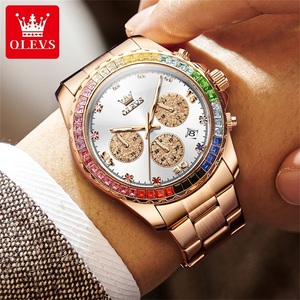 OLEVS 2939 Orologio Sportivo Multifunzionale in Acciaio Inossidabile con Logo Personalizzato, Orologio al Quarzo Impermeabile con Diamanti per Uomo - Product Image 3