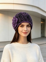 Topi rajutan bunga 3D handmade, berongga, bernapas, rajutan vintage, perlengkapan toko butik wanita