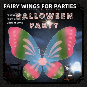 Ailes d'ange et de fée colorées, accessoires de déguisement pour femmes et enfants, costume de fête d'Halloween - Product Image 2