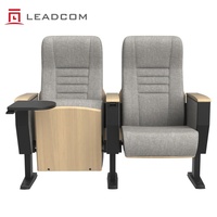 Chaise d'auditorium LEADCOM L-A08 avec plateau d'écriture, revêtement en placage de bois, pour salles de conférence, universités et projets commerciaux