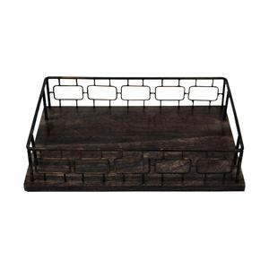 Plateau en bois très vendu, élégant, avec poignée en métal, écologique, peint à la main, plateau de service contemporain pour la maison, la décoration d'hôtel - Product Image 5