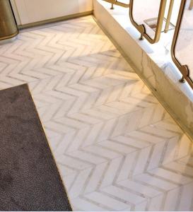 Carreaux blancs en marbre, mosaïque <span class=keywords><strong>chevron</strong></span>, 15 pièces - Product Image 2