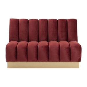 Canapé Rouge Contemporain en Velours et Bois pour Restaurant, Café, Salon, Hôtel, Bar et Intérieur Commercial - Product Image 3