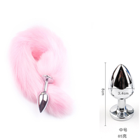 Plug anal en métal avec queue de renard de 40 cm, produit pour couples, accessoires érotiques SM pour adultes, jouet sexuel pour jeux de rôle anaux