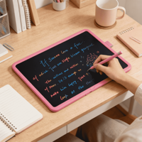 Tablette d'écriture LCD 15 pouces, rechargeable par USB, en plastique ABS léger, portable, effacement en un clic, OEM ODM