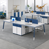 Poste de travail de bureau moderne et modulaire pour 2, 4, 6 ou 8 personnes – Table de bureau pour personnel