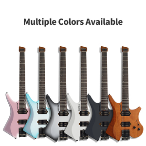 Portable Headless Electric Guitar 6 <b>String</b> Travel Instrument Fixed Bridge H-H Pickup Matte Finish Custom Logo OEM - Product Image 3