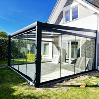 Véranda en aluminium certifiée CE pour l'extérieur, auvent en verre, terrasse vitrée, pour jardin