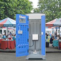 Toilettes publiques préfabriquées portables, design européen écologique, HDPE durable, garantie 2 ans, appartement, immeuble de bureaux