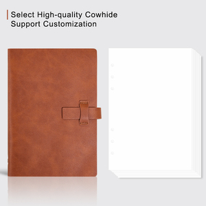 Biểu tượng tùy chỉnh cổ điển mềm da Loose-Leaf <span class=keywords><strong>A5</strong></span> văn phòng kinh doanh máy tính xách tay du lịch Kỷ lục Nhật ký Tạp Chí chương trình nghị sự chất kết dính - Product Image 6