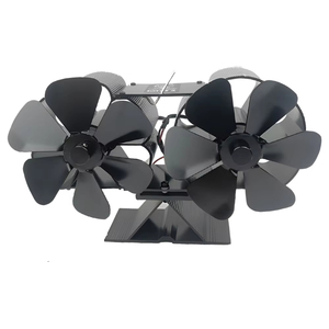 Ventilador para Estufa de Leña, Silencioso, con Doble Motor, 6 Aspas, Activado por Calor, No Eléctrico, con Soporte y Termostato Magnético - Product Image 1