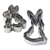 Lot de 3 emporte-pièces de Pâques en acier inoxydable, moule à gâteau, forme œuf et lapin, tampon à biscuits, outil de pâtisserie pour la cuisine