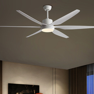 Lámpara de Techo Nórdica de Madera de 54 Pulgadas con 6 Aspas Rectas, Nueva, con LED, para Sala de Estar, Comedor Interior, con Ventilador - Product Image 6