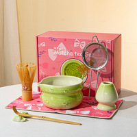 Ensembles de Matcha Japonais Cérémoniels Personnalisables – Kits de 7 Pièces avec Fouet à Matcha, Cuillère et Support Chasen