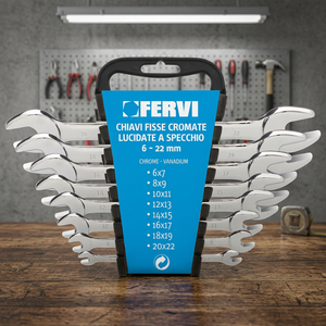 ชุดประแจเคลือบโครเมียมขัดเงา FERVI Serie ขนาด 6x7-20x19 มม. น้ำหนัก 0.87 กก. - Product Image 2