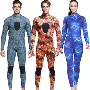 Unisex Printed Neoprene <b>Wetsuit</b> Long Sleeve High Neck Full Body Suit All Seasons Waterproof Diving Swimwear Adult Size - Product Image 1