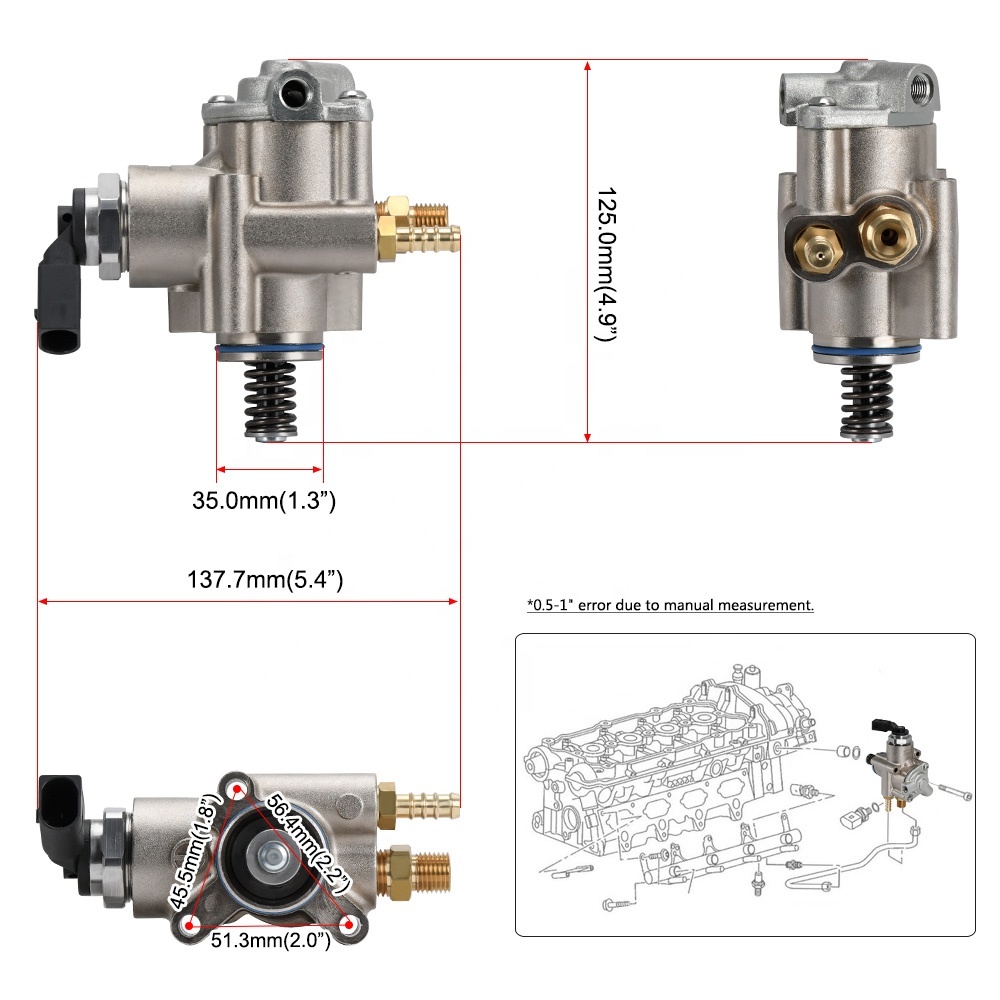High Quality Car Fuel Pump Aembly 06F127025K High Preure Fuel Pump for Audi C6 A1 A3~A6 VW