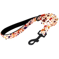 Harnais pour chien personnalisé classique et tendance, ensemble avec boucle réglable, motif imprimé nœud papillon, en polyester, pour chiens de taille moyenne, bleu