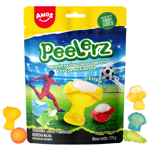 Amos Peelerz Mix di Caramelle Gommose al Gusto di Frutta, Naturalmente Halal, per Feste a Tema Calcio - Product Image 1